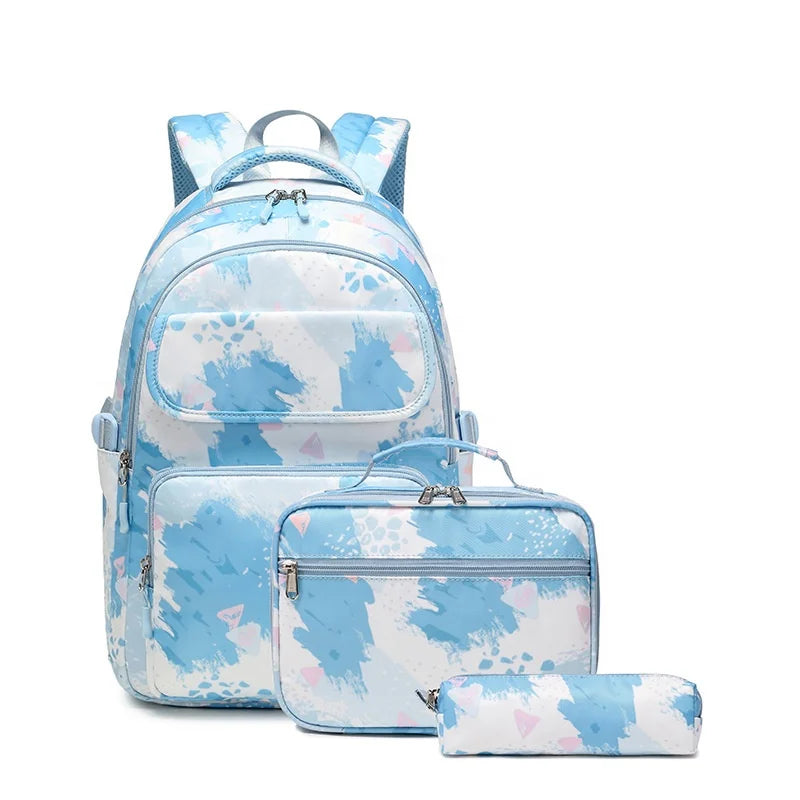 Wholesale Children School Bag Backpack and Lunch Bag Set for Girls 3 in 1 Kids Cartoon pink School Bags for Girl Bookbags
