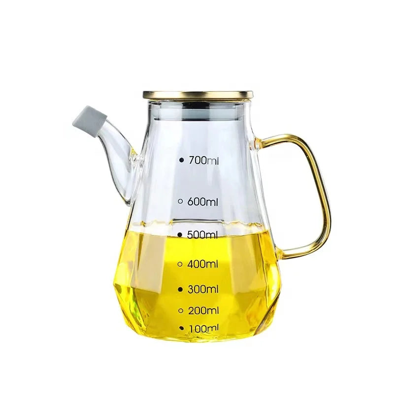 Olive Oil Pot Dispenser Bottles High Borosilicate Glass Storage Bottles & Jars Cover Handmade Customized Package Multifunction