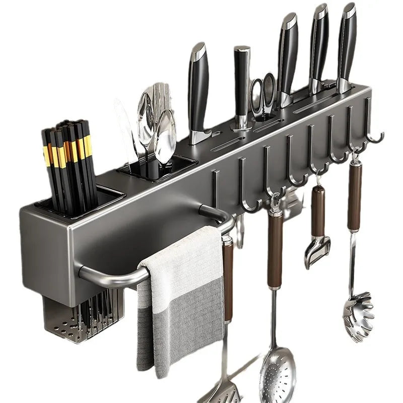 Multi-Functional Thickened Non-Perforated Chopsticks Tube for Home Wall-Mounted Kitchen Storage Rack for Vegetables Knives