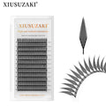 XIUSUZAKI 12 Rows Grafted Eyelashes Rapid Prototyping Comic Spire Soft Comfortable False Eyelashes Comic Spire Eyelash Extension