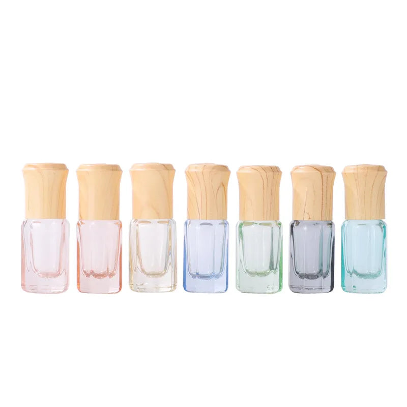 New Arrival Octagonal 3ml Glass pink Perfume Cosmetic Roll on Bottle in Stock