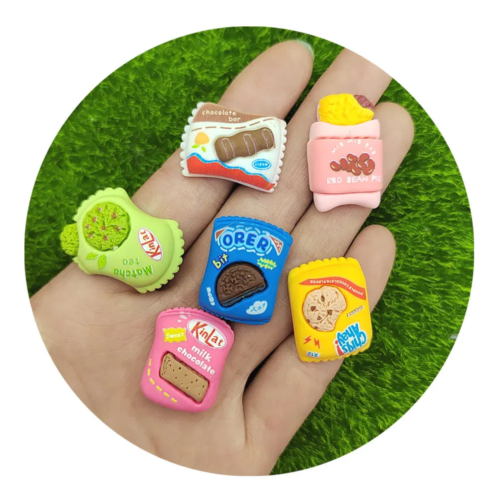 Mix Cute Resin Chocolate Cabochons Flatback 3D Craft for Making DIY Handmade Kids Hairpin Brooch Jewelry Accessories