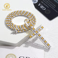 Mix Colored 925 Sterling Silver Hip Hop Tennis Chain  4mm 5mm Yellow D VVA  Moissanite Diamond Tennis Necklace