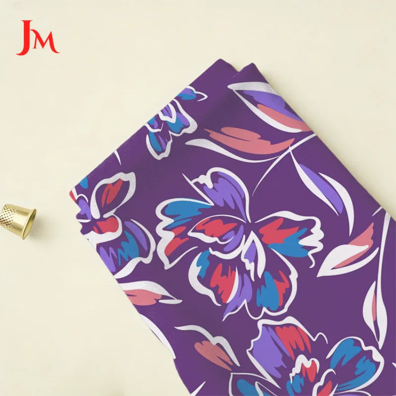 Organic Breathable Flower Design Cotton Woven 110gsm Poplin Digital Printed Fabric for Girls Skirt