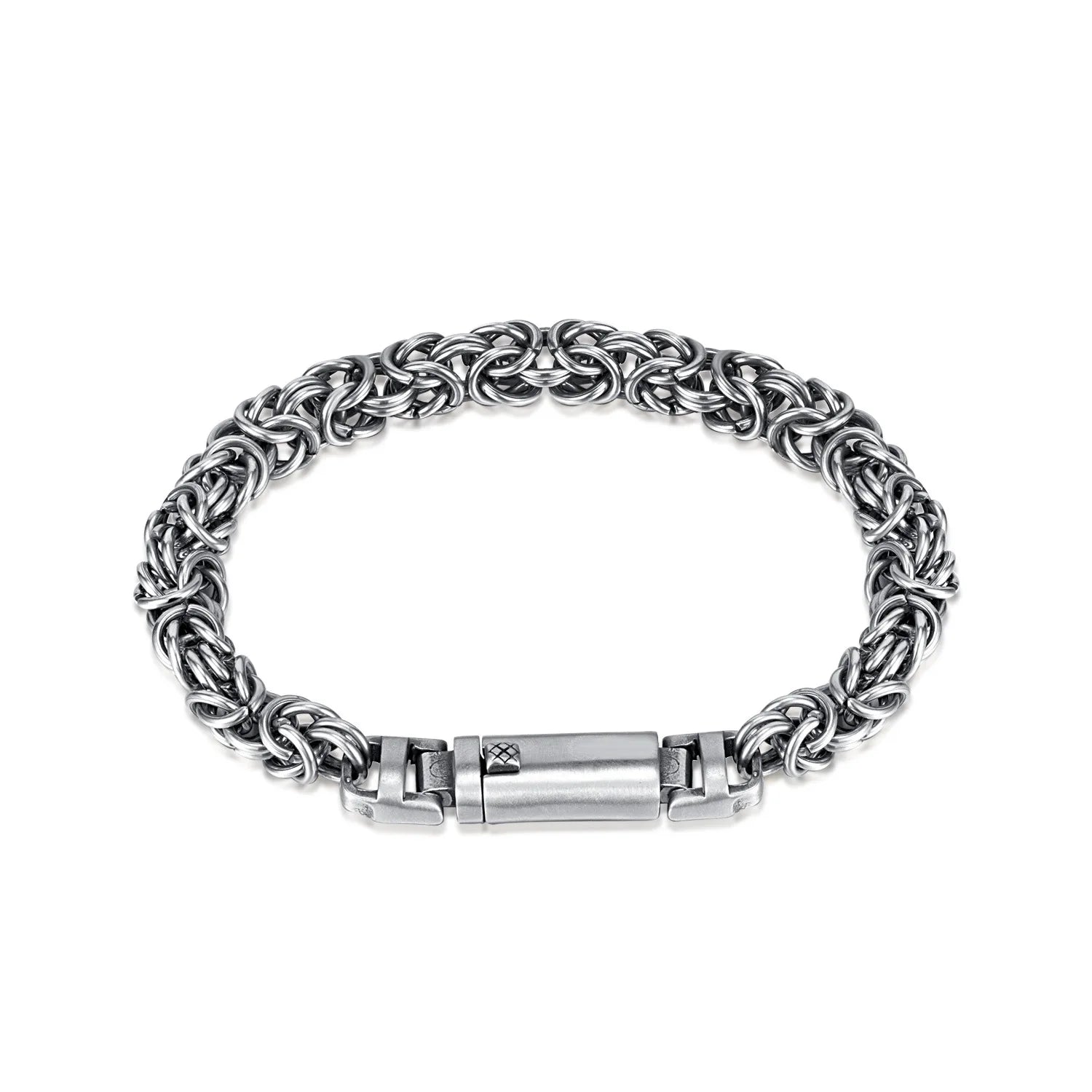 Factory Direct Supply 12mm Men's Bracelet Stainless Steel Double Row Magnetic Bracelet Silver Fashion Titanium Steel Bracelet
