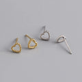 Wholesale Fashion Jewelry 925 Sterling Silver Plain Simple Heart-shaped Gold Plated Stud Earring Jewelry for Women