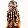Factory Customized Luxury Leopard Women Shawls 90*90cm Satin Silk Scarf Customized Muslim Hijab Shawls Other Scarves Square