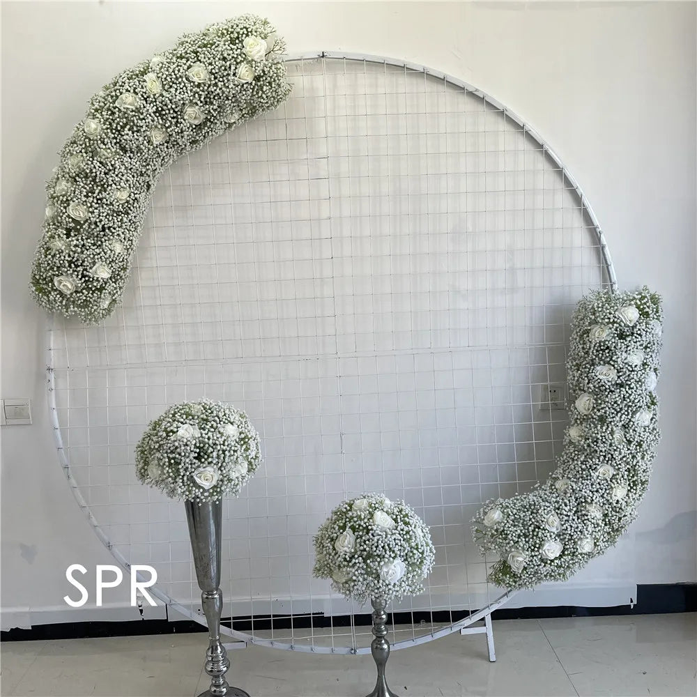 SPR Bespoke Wedding Supplies Artificial Decorative Flower Arrangement Reception Moon Gate Stage Backdrop Frame Arch Flower