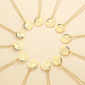 2022 Wholesale Jewellery 14k Gold Plated Stainless Steel Cz 12 Zodiac Sign Pendant Necklace for Women