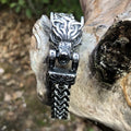 Hot Selling Nordic Mythology Titanium Steel Does Not Fade Bracelet Retro Personality Viking Wolf Head Bracelet Men's Jewelry