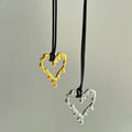 2023 Dazan New 18k Gold Plated Tarnish Free Stainless Steel Vintage Lava Love Black Leather Necklace Earrings Luxury Jewelry Set