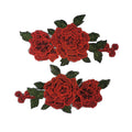 Dongguan Factory 3d Flower Patches Custom Embroidery Appliques Flower Rose Patches for Garment