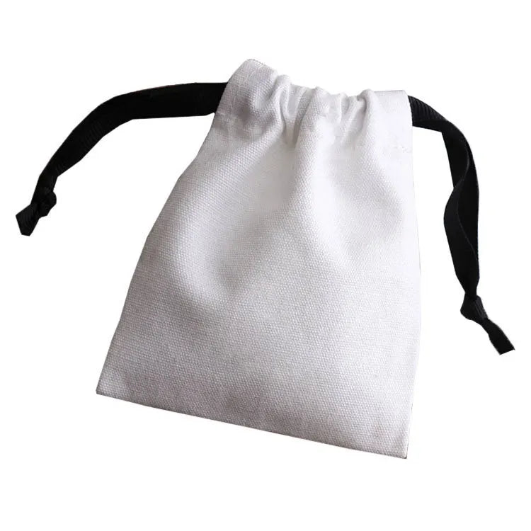 Custom Recyclable Cotton Canvas Drawstring Pouch Bags for Gift & Craft Packaging Jewelry Dust Protection Stickers-Wholesale