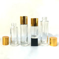 10ml 20ml 30ml 40ml Lotion Glass Bottle Gold Cap Clear Empty Toner Glass Bottle for Skincare Cosmetic Packaging
