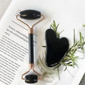 Face Massager Natural Black Gua Sha Face and Jade Roller Xiuyan Bian Gua Sha Stones for Face Care
