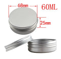 Custom 60ml/60g Silver Aluminum Tin Can Empty Cosmetic Lip Balm Container Screw Lid for Candle Jars Lipstick Refillable Cans