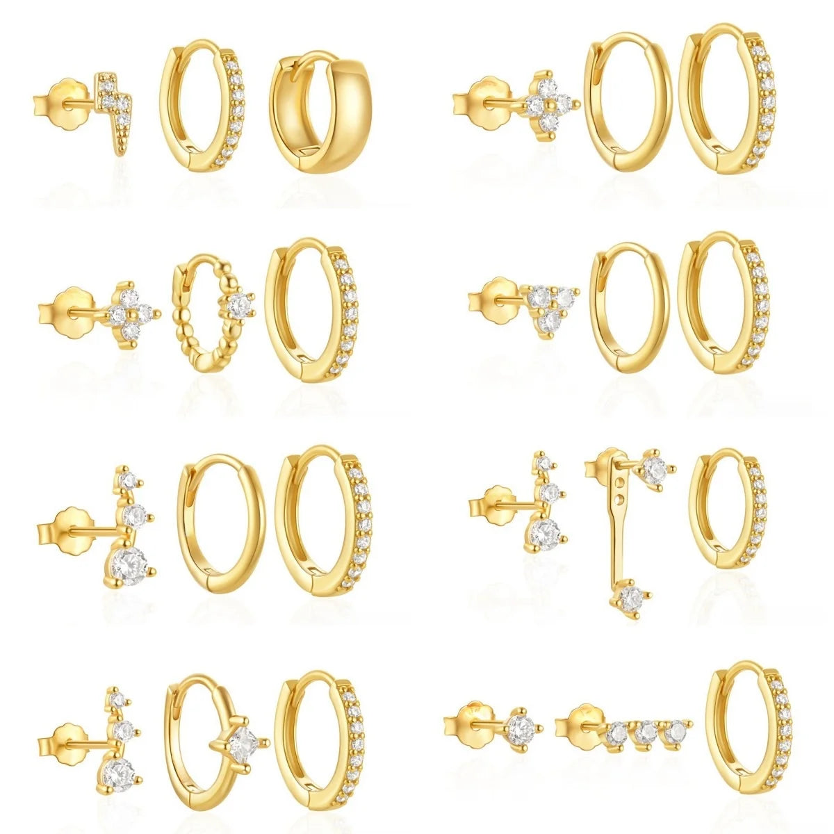 Hot Selling Elegant European American Fashion Cross-border Classic Stud Earrings Classic Women's Earring Set Geometric Shape