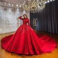 Jancember NS4439 Glitter Lace Muslim Appliqued Flower Evening Party Dresses for Ladies