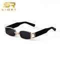 STORY T113 Retro Steampunk Rectangle Sunglasses Women Men 2021 Brand Design  Fashion Vintage Metal Frame Rectangular Sun Glasses