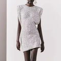Shiny Evening Dress Wholesale Fashion Design Dress Custom logo Sleeveless Sequin Dress Factory Directly