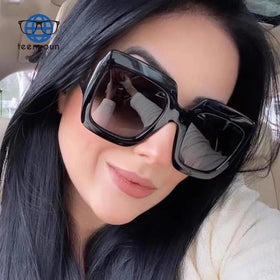 Teenyoun 2024 European and American Able Thick Frame Color Sun Glasses Oversize Double Color Sun Glasses Women Men