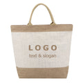 Manufacturer Custom Eco Friendly Burlap Grocery Shopping Bag Online with Logo Print Bunny Bag Jute Beach Tote Bag Zipper Pocket