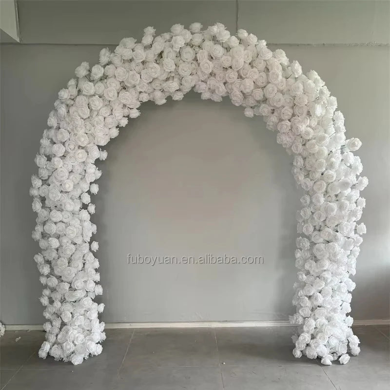 E Walk Way Stand for Wedding Stage Decor Proposal White Flower Arch Artificial Rose Flower Arches Wedding Background Support