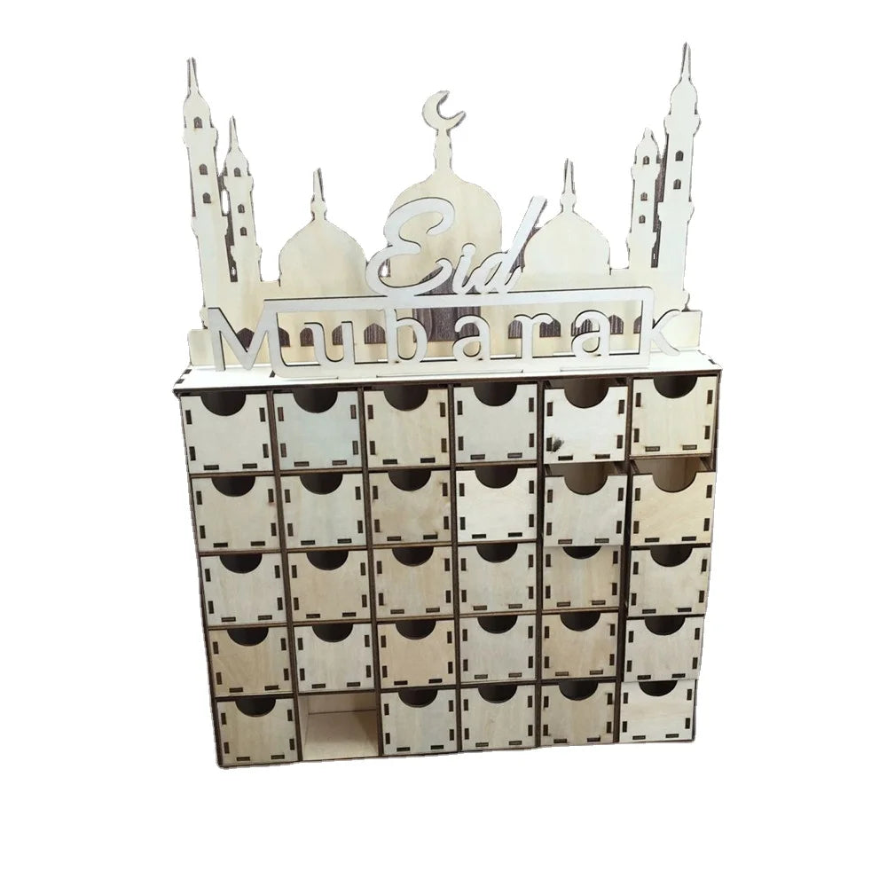 Wooden Eid Ramadan Mubarak Advent Calendar Muslim Islamic Decorations