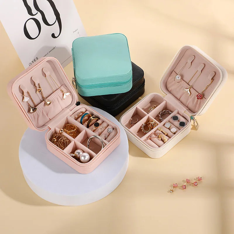 Wholesale Simple and Portable Macaron-colored Jewelry Storage Box Suitable for Home Travel Earrings Necklace Ring Storage