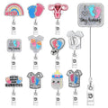 Wholesale  Badge Reel Glitter Acrylic Retractable ID Doctor Nurse Badge Reel Holder Alligator Clip