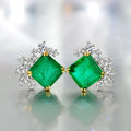 Source manufacturer 2022 new hot accessories retro emerald emerald sterling silver earrings
