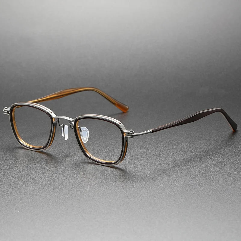 5861 Retro Optical Eyeglasses Women Men Titanium Mix Material Mix Color Special Lightweight Spectacle Frame
