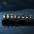 Labret Piercing Top 5A Zirconia 16G Internally Threaded Bezel Setting Titanium ASTM F136 PVD Gold Plated Earrings Piercing
