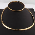 Fashion Low MOQ Simple Gold Stainless Steel Chain Circle Hip-Hop Bracelet and Necklace for Woman