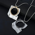 TongLing European Vintage Hollow Out Long Sweater Necklace Circular square Pendant Necklace for Daily Accessories