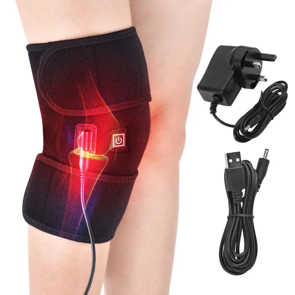 Custom logo Heating Knee Brace Massager Compression Leg Pain Heated Knee Brace Wrap Electric Knee Massager