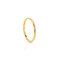 Chris April 316L Stainless Steel PVD Gold Plated Thin Pinky Rings Emerald Cut Zirconia Ring