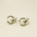 Wholesale Fashionable CZ Circle Earrings Ladies Zircon Paved Huggie Hoop Earrings Tarnish Waterproof Stainless Steel Earrings