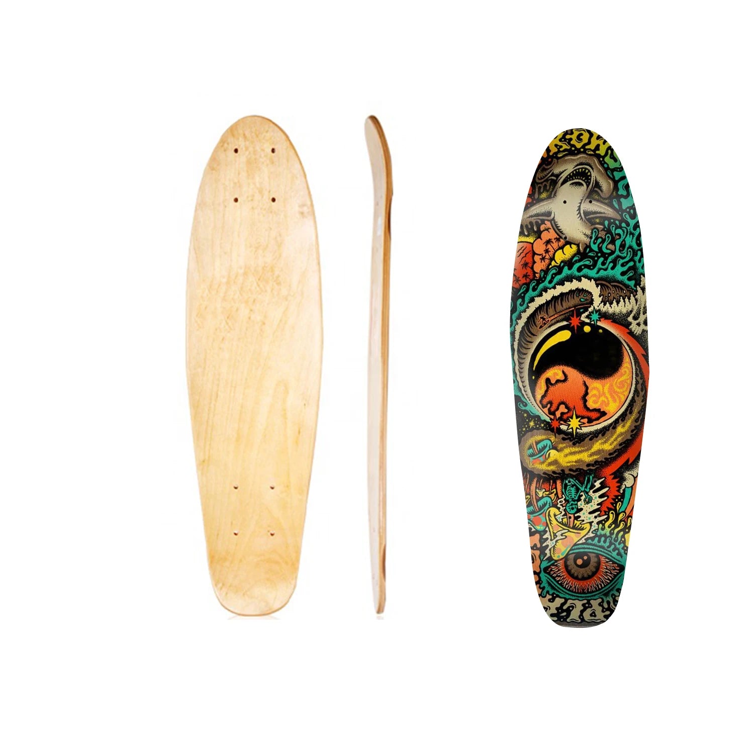 Custom Maple Wood Surf Skate Board Pro Blank Skateboard Decks