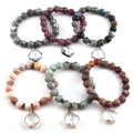 Fashion Women Jewelry Elastic Bracelet 10mm Natural Stone Stretch Rhombus Crystal Glass Beads Charm Bracelets