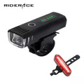 RIDERACE Bicycle Front Light Set Smart Induction USB Rechargeable Rear Light LED Flashlight Lamp MTB Cycling Headlight for Bike