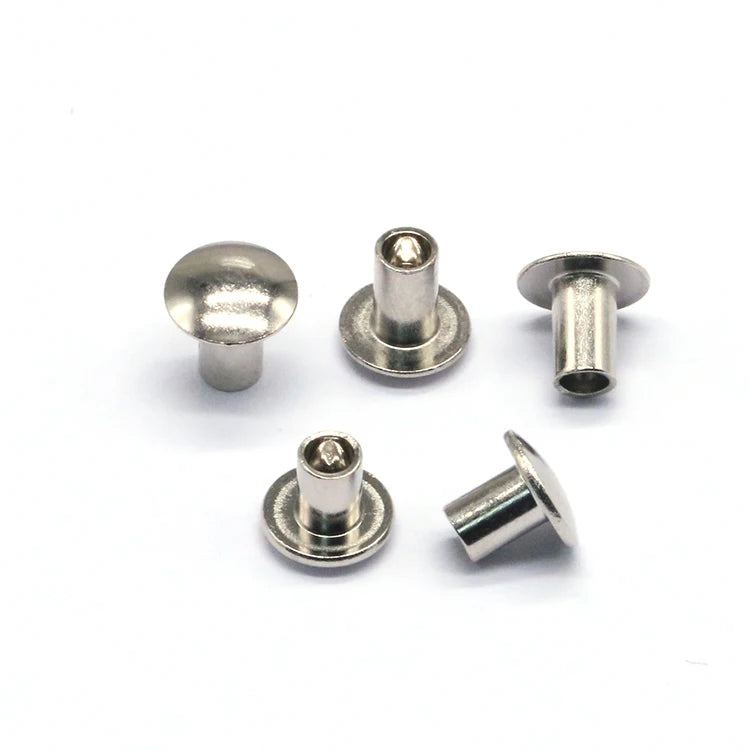 High Quality Iron Nickel Plated Round Head Semi Tubular Rivets Factory Direct Wholesales Product