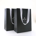 Wholesale Custom Logo Black Shopping Paper Bag Mini Size Retail Gift Bag for Boutique Clothing & Promotional Packaging