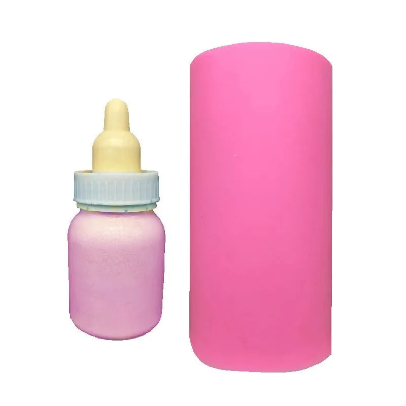 HY Lovely Baby Milk Bottle Shape Silicone Candle Mold Soap Molds Candy Fondant Cake Decoration Mould