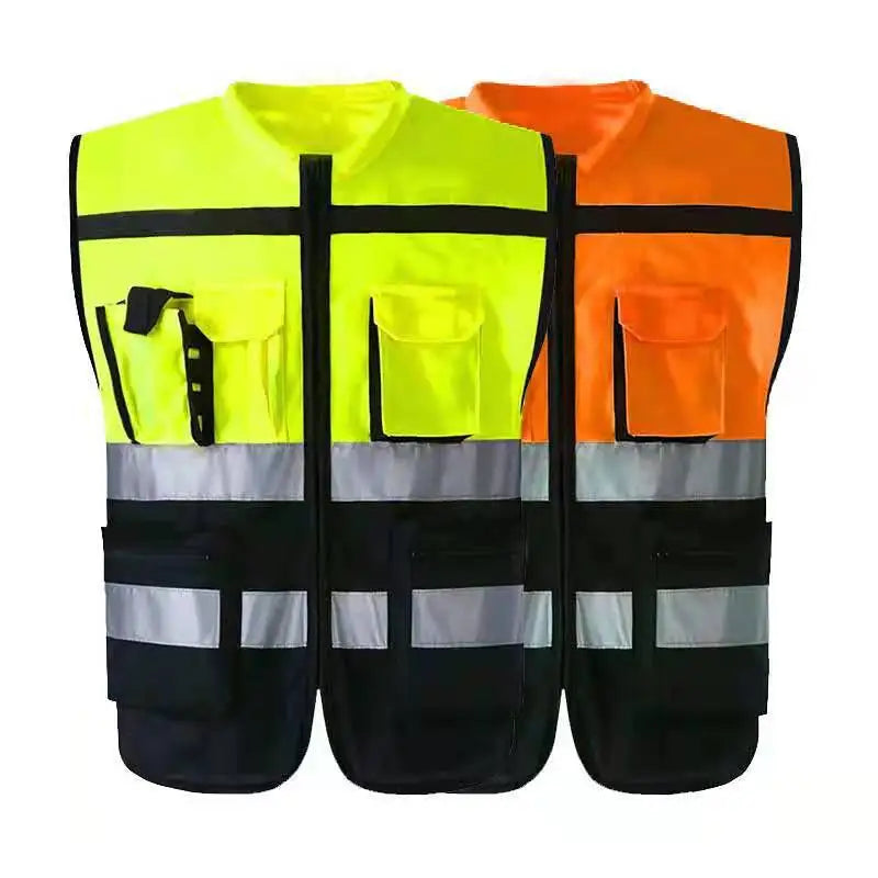 Chief Commander Leader Reflective Vest Bright Silver Reflective Road Construction Reflective Clothing