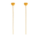 New Simple Graceful and Petite All-Matching Love Heart Dangle Earrings Girls Heart-Shaped Tassel Chain Earrings 18k Gold Jewelry