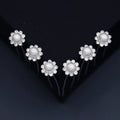6pcs/pack Rhinestone Wedding Hair Pins for Bridal Wedding Hair Accessories Barrettes Pearl Bridal Hair Clip Silver