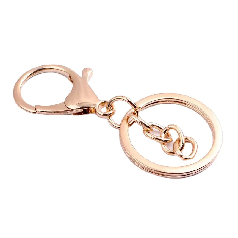Key Ring Classic Plated Lobster Clasp Key Hook Chain Jewelry Making for Keychain