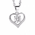 Simple Zircon Heart Pendant Fashionable Crystal and 925 Silver Jewelry European and American Women's love Necklace