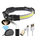 Portable Motion Sensor COB  Floodlight Waterproof for Fishing Hiking Running Wide Beam Rechargeable Usb Led Headlight Headlamp